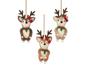 Deer Wool Assorted H15cm