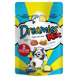 Dreamies Cat Treats - Flavour Mix, Salmon & Cheese - 60G