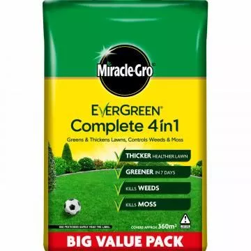 Evergreen Complete 4 In 1 Lawn Feed Weed & Mosskiller 360Sqm