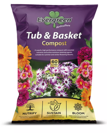 Evergreen Tub & Basket Compost 60 Litre
