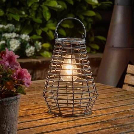 Faux Rattan Maris Solar Lantern - Natural - image 2