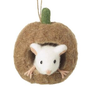 Felt Mouse In Mouse House Pumpkin