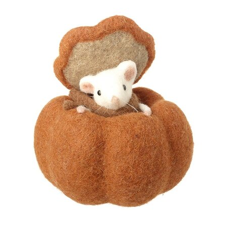 Felt Mouse In Pumpkin