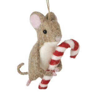 Felt Mouse With Candy Cane