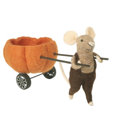 Felt Mouse With Pumpkin Basket Dec