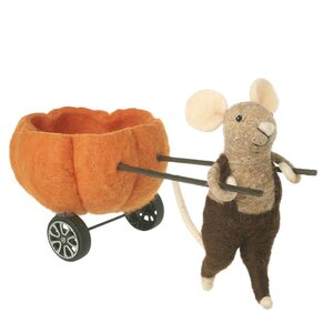 Felt Mouse With Pumpkin Basket Dec