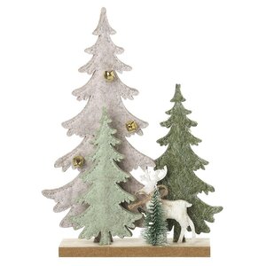 Felt Standing Tree And Deer Dec