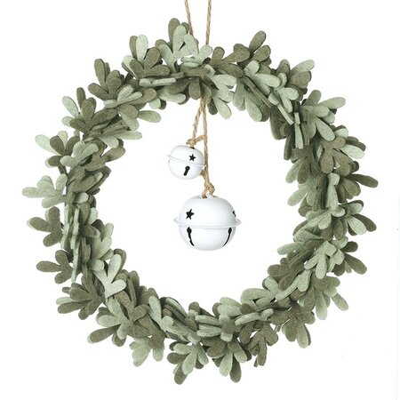 Felt Wreath With White Bell