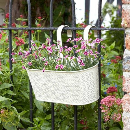 Fence & Balcony Aztec Hanging Pot 12" - Ivory