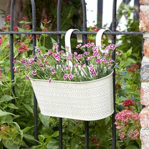 Fence & Balcony Aztec Hanging Pot 12" - Ivory