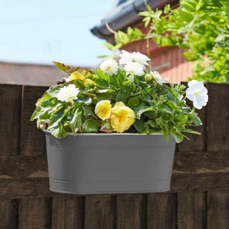 Fence & Balcony Hanging Planter 12" - Slate