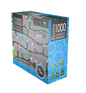 Festive 1000 Aurora Multi Glow-Worm Lights