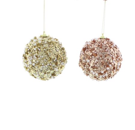 Festive 11cm Sequin and Beads Ball - 2 Designs