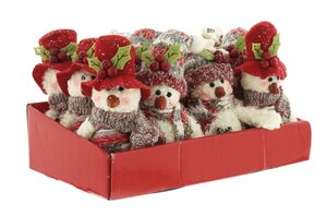 Festive 13cm 3 asstd mini snowmen in pdq_x000D_