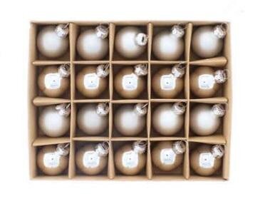 Festive 20 x 3cm Silver Glass Balls