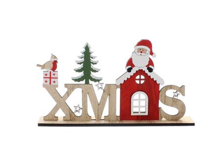 Festive 32cm Wooden Santa Sign