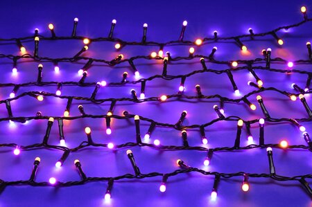 Festive 500 Glow-Worm Lights - Purple/Orange - image 2