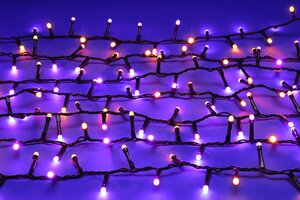 Festive 500 Glow-Worm Lights - Purple/Orange - image 2