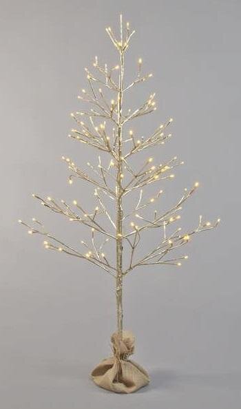 Festive 60cm Lit Chamagne Gold Twig Tree