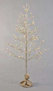 Festive 60cm Lit Chamagne Gold Twig Tree