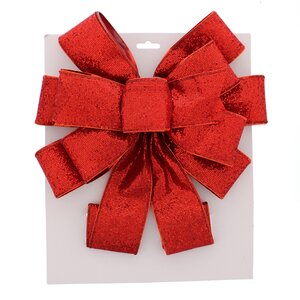 Festive 78cm Red Glitter Bow Tree Topper