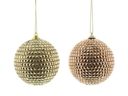 Festive 8cm 2 Asstd Gold/Copper Spike Balls