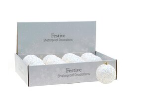 Festive 8cm iridescent encrusted ball