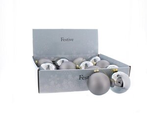 Fetive 8cm Silver Glass Balls