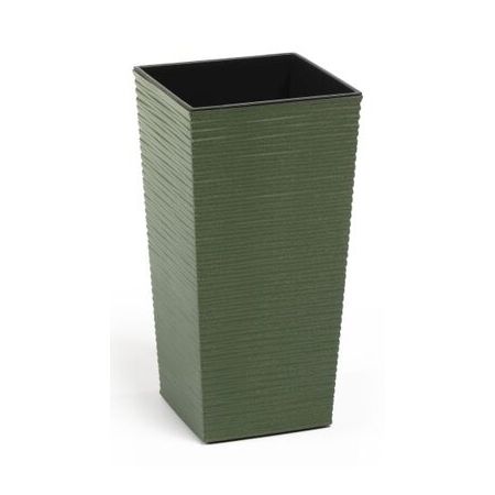 Finesse Eco Chisel Planter Tall Square 19Cm - Forest Green