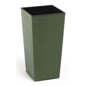 Finesse Eco Chisel Planter Tall Square 19Cm - Forest Green