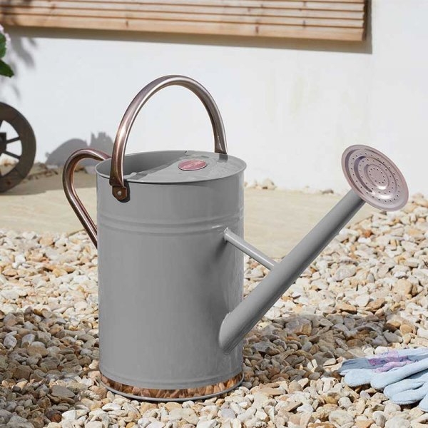 Galvanised Steel Watering Can 9 litre Slate Grey Horticentre Your