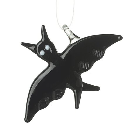 Glass Black Bat Hanging Decoration