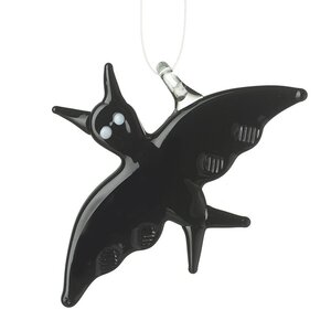 Glass Black Bat Hanging Decoration