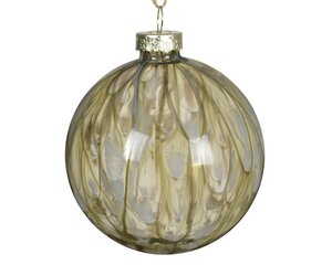 Glass Gold Bauble Swirl Design 10cm (d)