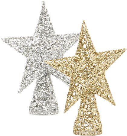 Gold or Silver 17cm Tree Top Stars