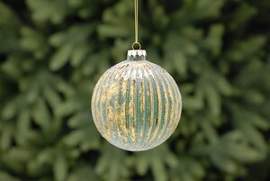 Green/Gold Aged Effect Glass Ball 10cm