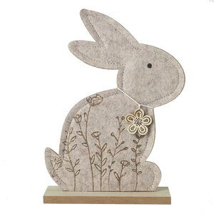 Grey Felt Rabbit Easter Decoration