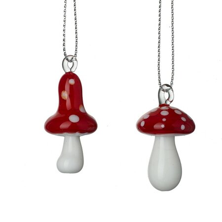 Hanging Ceramic Mushroom Decoration 4cm