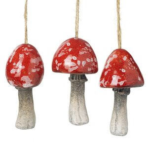 Hanging Ceramic Mushroom Toadstool