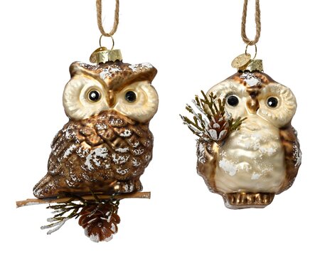 Hanging Owl Dog Ornament 8cm