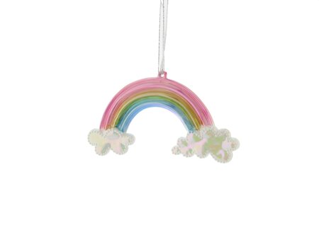 Rainbow with Clouds 12cm Hanging Decoration