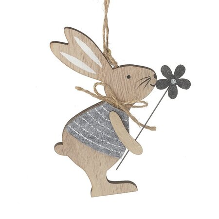 Hanging Wooden Easter Rabbit Decoration