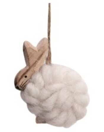 Hanging Woollen Rabbit Decoration