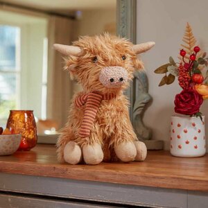 Highland Cow Seated Plush Decoration