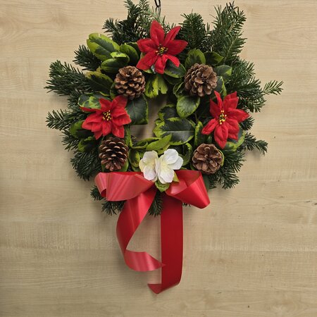 Holly Wreath Premium Decorated 10 inch