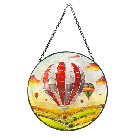 Hot Air Balloon Stained Glass Hanging Suncatcher