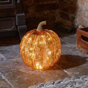Inlit Golden Pumpkin Large Battery Powered Lantern - image 1