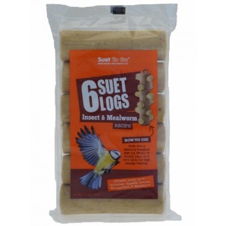 Insect & Mealworm Suet Logs 6 Pack