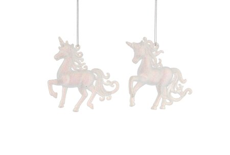 Iridescent Hanging Glitter Unicorn 10cm Decoration