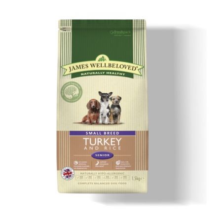 James Wellbeloved Turkey And Rice Small Breed Senior Dog Food 1.5Kg